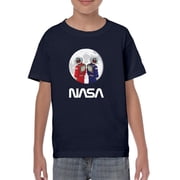 NASA Nasa Astronaut Duo Over Moon T-Shirt Juniors -NASA Designs, x-Small