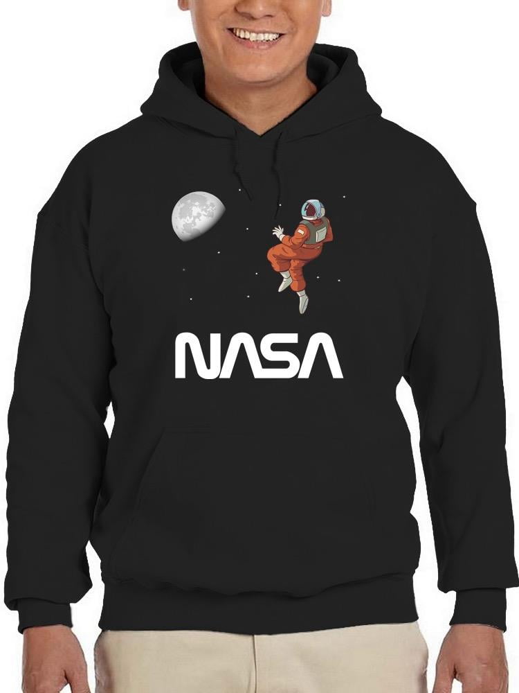 NASA Nasa Astronaut Gazing Moon Hoodie Men -NASA Designs, Male Large ...