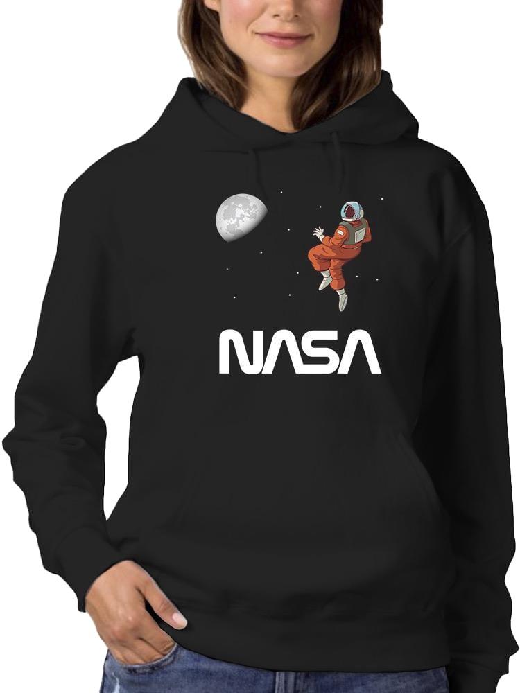 NASA Nasa Astronaut Gazing Moon Hoodie Women -NASA Designs, Female 3X ...