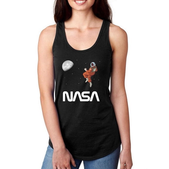 NASA Nasa Astronaut Gazing Moon Racerback Tank Women -NASA Designs, Female Small