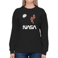 thumbnail image 1 of NASA Nasa Astronaut Gazing Moon Sweatshirt Women -NASA Designs, Female Large, 1 of 4