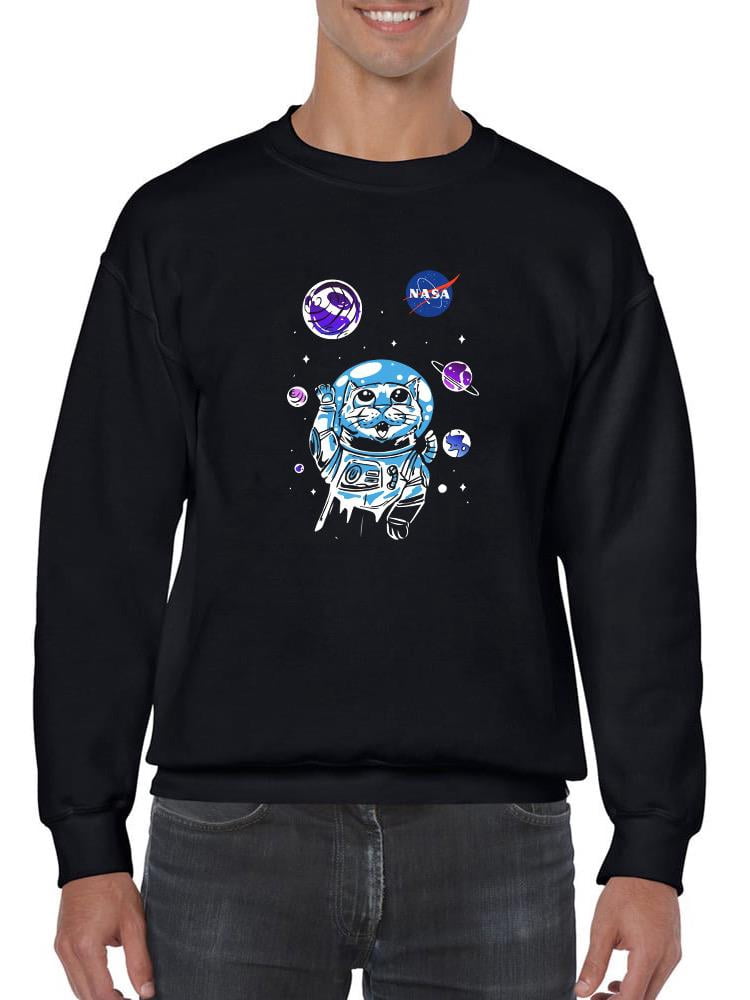 NASA Nasa Astronaut Kitten W Planets Sweatshirt Men -NASA Designs, Male ...