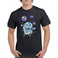 thumbnail image 1 of NASA Nasa Astronaut Kitten W Planets T-Shirt Men -NASA Designs, Male Medium, 1 of 4