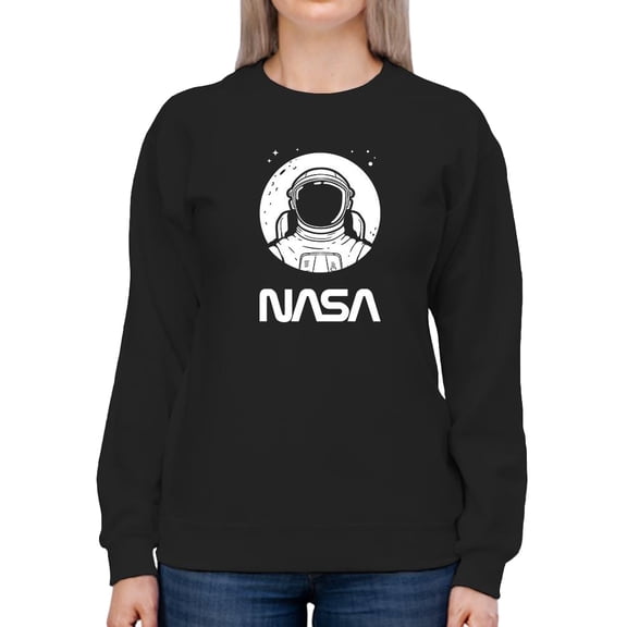 NASA Nasa Astronaut Over Moon Sweatshirt Women -NASA Designs, Female x-Large
