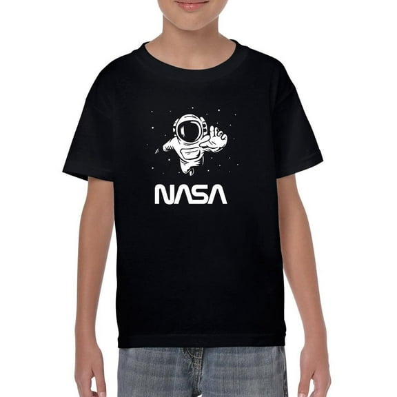 NASA Nasa Astronaut Reaching Camera T-Shirt Juniors -NASA Designs,  Large