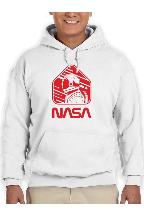 Nasa Astronaut Red Sign Hoodie Men -NASA Designs, Male 4X-Large