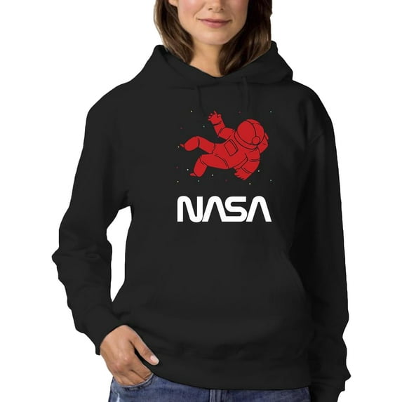 NASA Nasa Astronaut Silhouette Hoodie Women -NASA Designs, Female Small