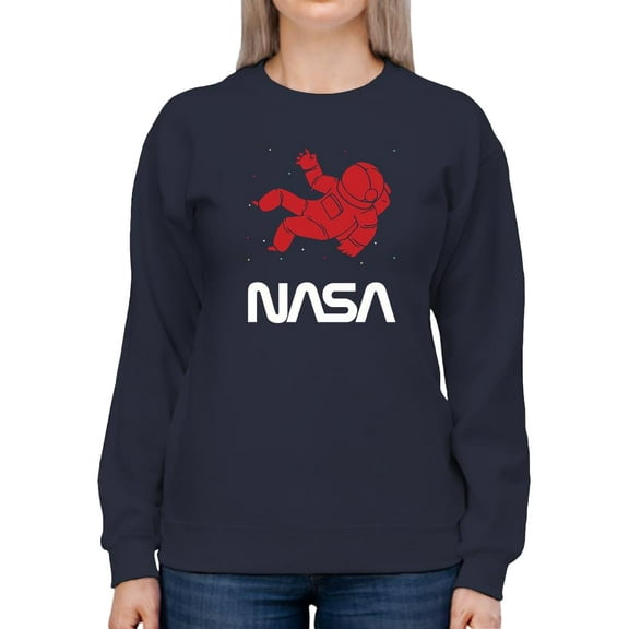 NASA Nasa Astronaut Silhouette Sweatshirt Women -NASA Designs, Female XX-Large