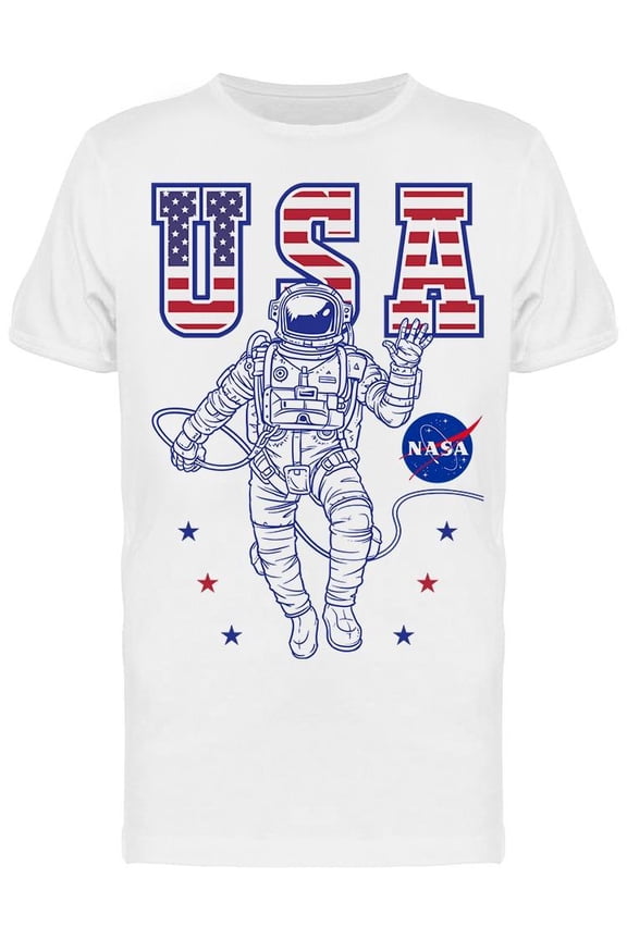 Astronaut Usa Men T-Shirt, Male Small