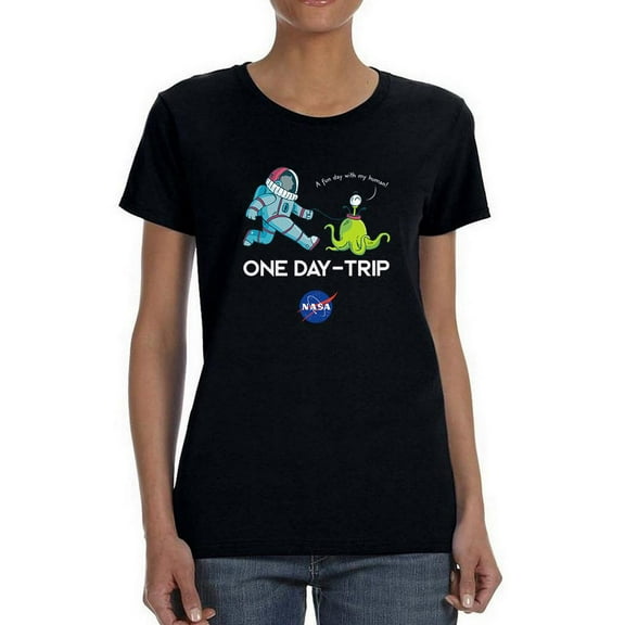 NASA Nasa Astronaut W Pet Alien Shaped T-Shirt Women -NASA Designs, Female 3X-Large