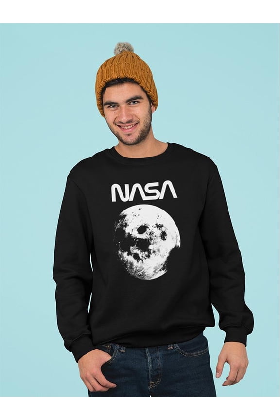 Big Moon Sweatshirt Men -NASA Designs, Male Medium