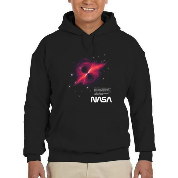 NASA Nasa Black Hole Explanation Hoodie Men -NASA Designs, Male 4X-Large