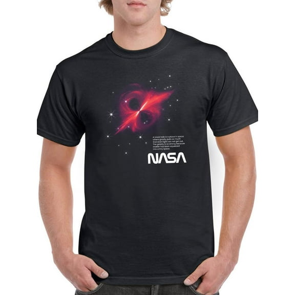 NASA Nasa Black Hole Explanation T-Shirt Men -NASA Designs, Male 3X-Large