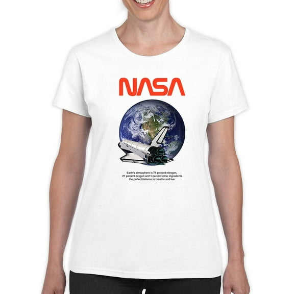 NASA Nasa Earth Atmosphere Shaped T-Shirt Women -NASA Designs, Female 3X-Large
