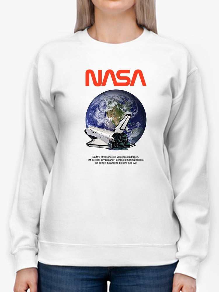 NASA Nasa Earth Atmosphere Sweatshirt Women -NASA Designs, Female Large ...