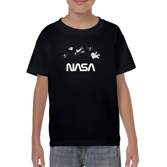 NASA Nasa Floating Objects Banner T-Shirt Juniors -NASA Designs, Small