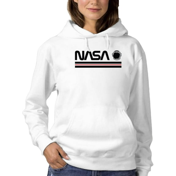 NASA Nasa Helmet Banner Hoodie Women -NASA Designs, Female Large