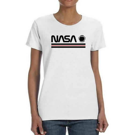 NASA Nasa Helmet Banner Shaped T-Shirt Women -NASA Designs, Female x-Large