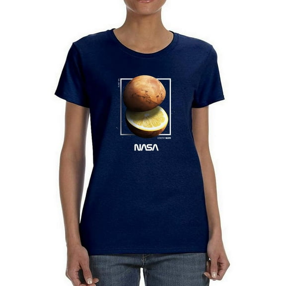 NASA Nasa Lemony Mars Shaped T-Shirt Women -NASA Designs, Female XX-Large