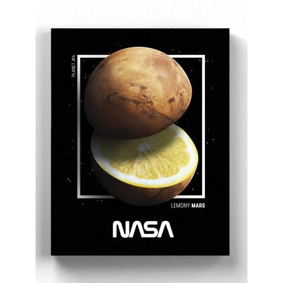 NASA Nasa Lemony Mars Wrapped Canvas -NASA Designs,