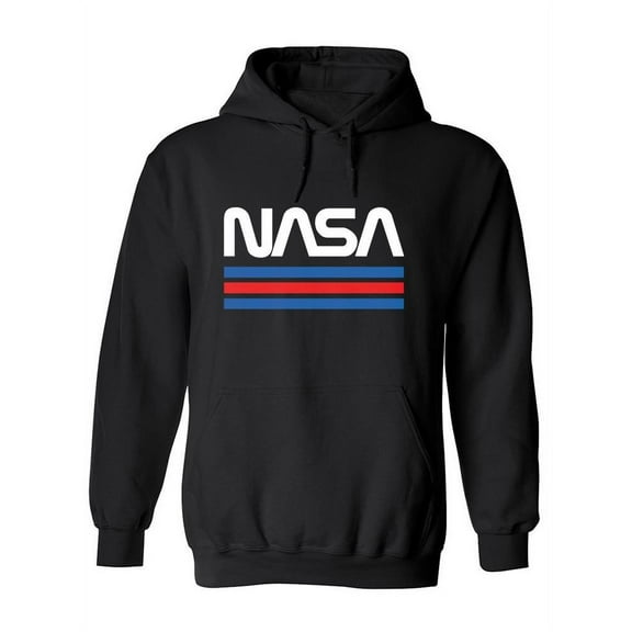 NASA Nasa Logo And Stripes Hoodie Men -NASA Designs, Male 3X-Large