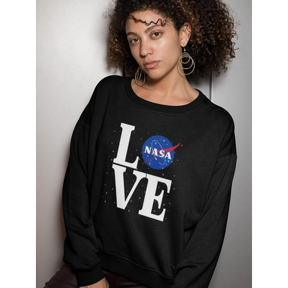 NASA Nasa Love Slogan Sweatshirt Women -NASA Designs, Female Large