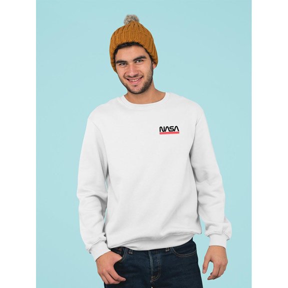 NASA Nasa Modern Small Logo Sweatshirt Men -NASA Designs, Male XX-Large