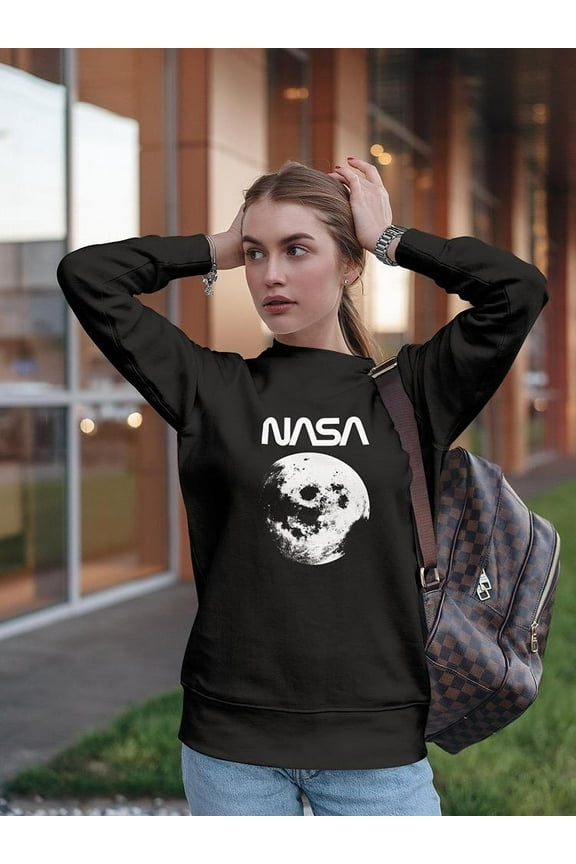 Moon Design Sweatshirt Women -NASA Designs, Female Large