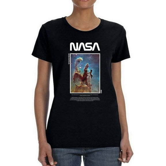 NASA Nasa Pillars Of Creation Shaped T-Shirt Women -NASA Designs, Female Small