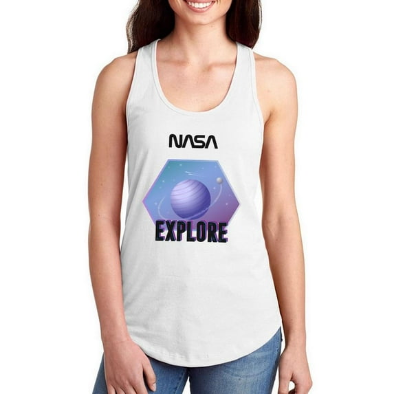 NASA Nasa Purple Explore Badge Racerback Tank Women -NASA Designs, Female XX-Large