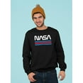 thumbnail image 1 of NASA Nasa Red Blue Stripes Sweatshirt Men -NASA Designs, Male Large, 1 of 4