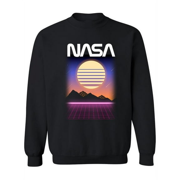 NASA Nasa Retro Sunset And Grid Sweatshirt Men -NASA Designs, Male XX-Large