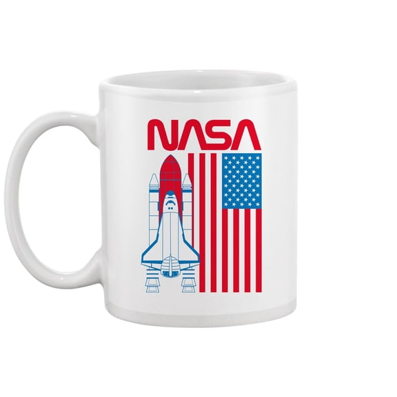 NASA Nasa Rocket And American Flag Mug Unisex's -NASA Designs