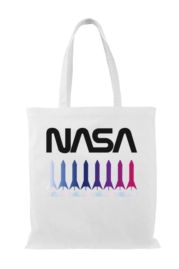 Rocket Silhouettes Tote Bag - NASA Designs, One Size Cotton Canvas Tote Bag