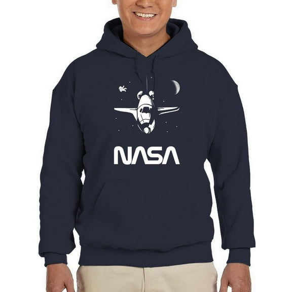 NASA Nasa Shuttle In Space Hoodie Men -NASA Designs, Male 4X-Large
