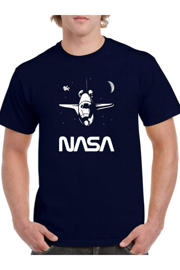 Shuttle In Space T-Shirt Men -NASA Designs, Male Large