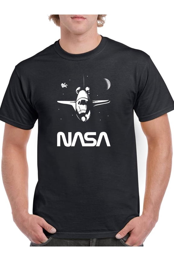 Shuttle In Space T-Shirt Men -NASA Designs, Male Small