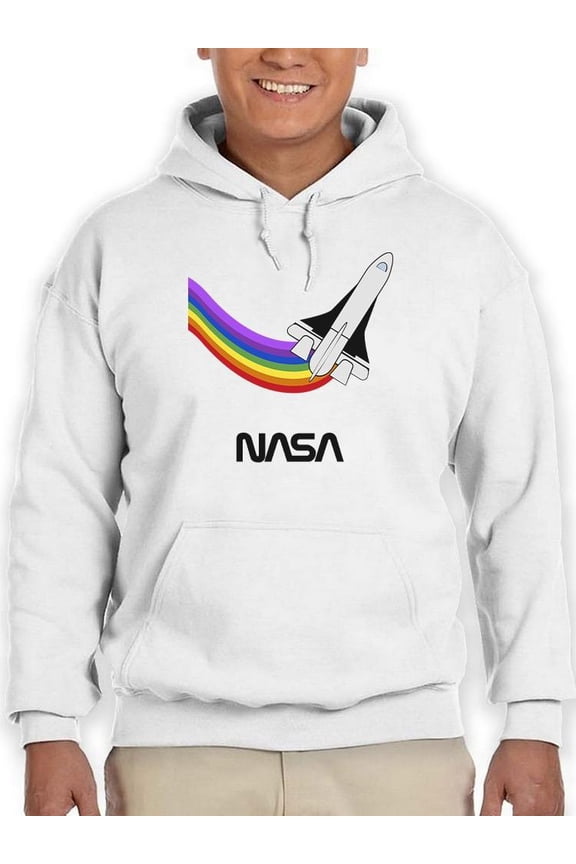 Shuttle Rainbow Trail Hoodie Men -NASA Designs, Male Medium