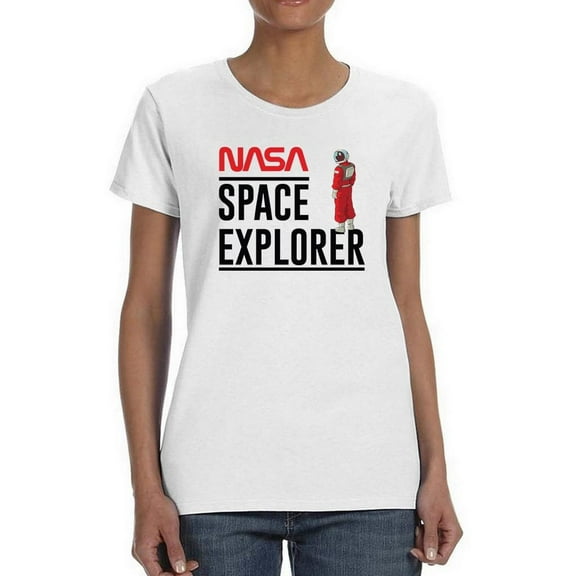 NASA Nasa Space Explorer Art Shaped T-Shirt Women -NASA Designs, Female Medium
