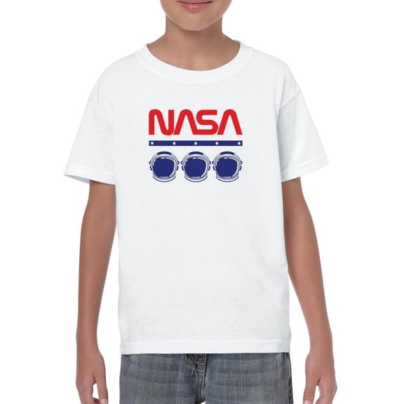 NASA Nasa Space Helmets Banner T-Shirt Juniors -NASA Designs,  Large