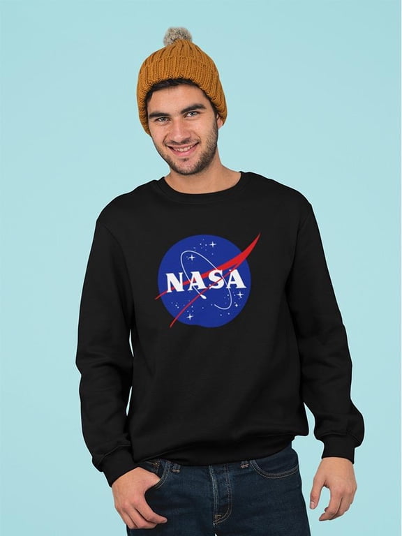 Space Logo Graphic Sweatshirt Men -NASA Designs, Male 3X-Large