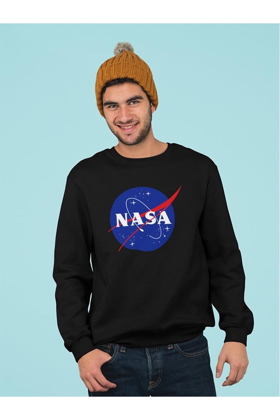 Space Logo Graphic Sweatshirt Men -NASA Designs, Male 5X-Large