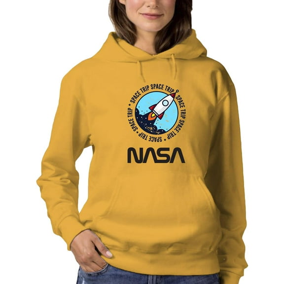NASA Nasa Space Rocket Badge Hoodie Women -NASA Designs, Female Medium