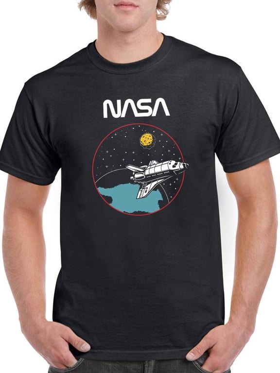 Space Shuttle Into Galaxy T-Shirt Men -NASA Designs, Male Small