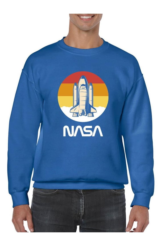 Space Shuttle Over Sunset Sweatshirt Men -NASA Designs, Male x-Large