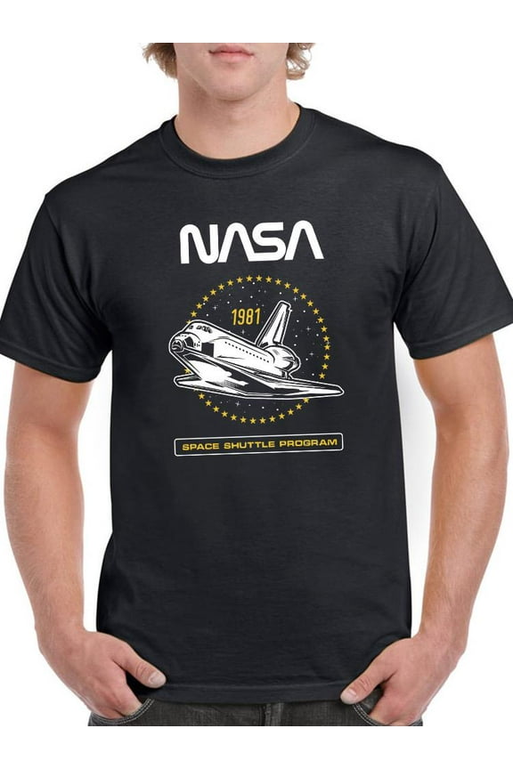 Space Shuttle Program Art T-Shirt Men -NASA Designs, Male x-Large
