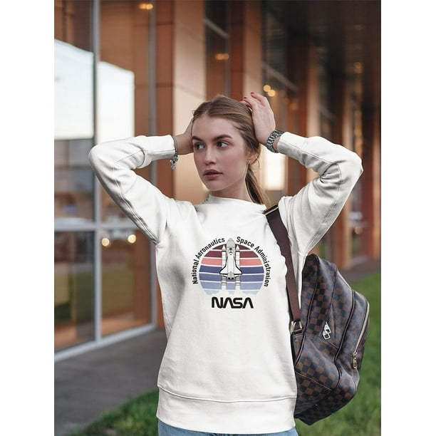 Nasa Nasa Spacecraft and Acronym Sweatshirt Women nasa Designs Female Large Women s White