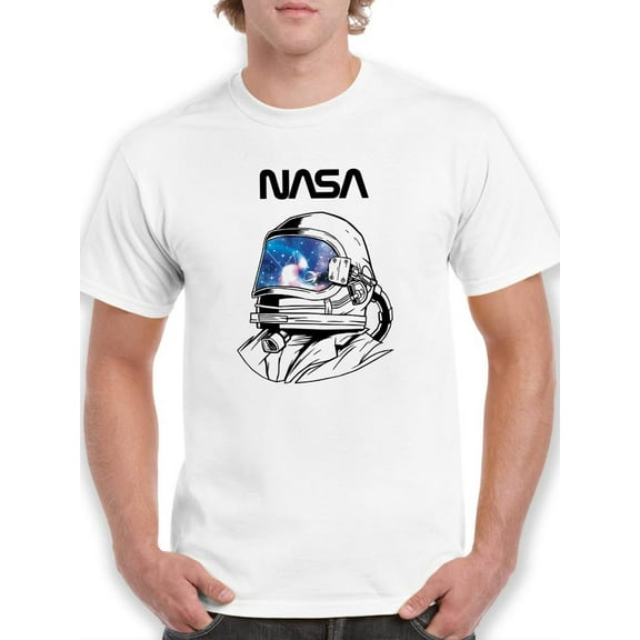 NASA Nasa Spaceman Helmet Galaxy T-Shirt Men -NASA Designs, Male 4X-Large