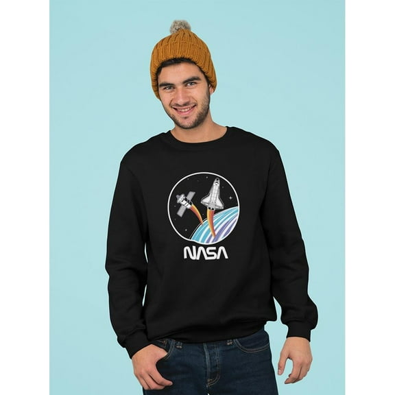 NASA Nasa Spaceship And Satellite Sweatshirt Men -NASA Designs, Male 5X-Large