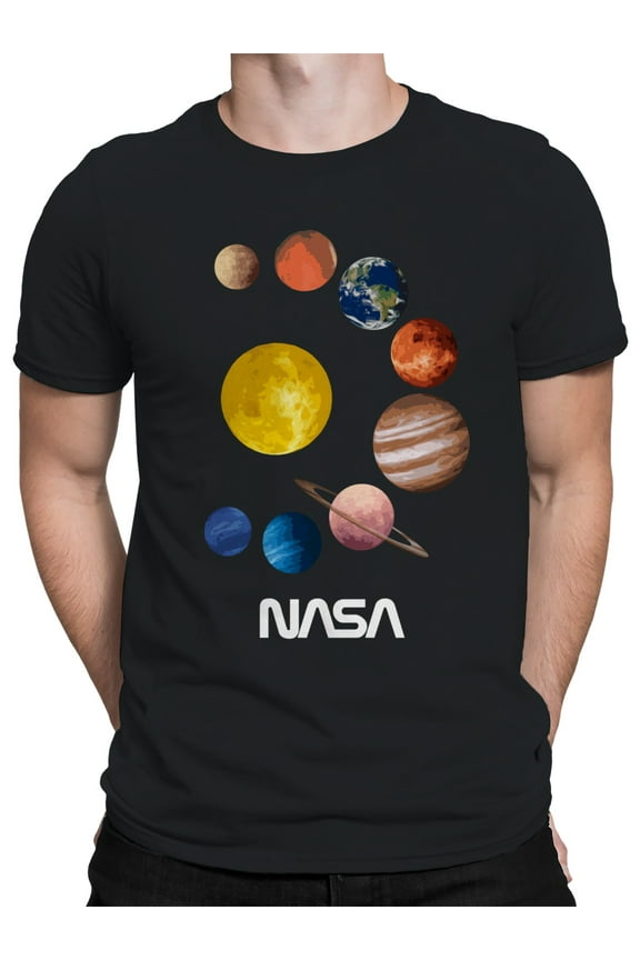 NASA Nasa Watercolor Planets T-Shirt Men -NASA Designs, Male Large